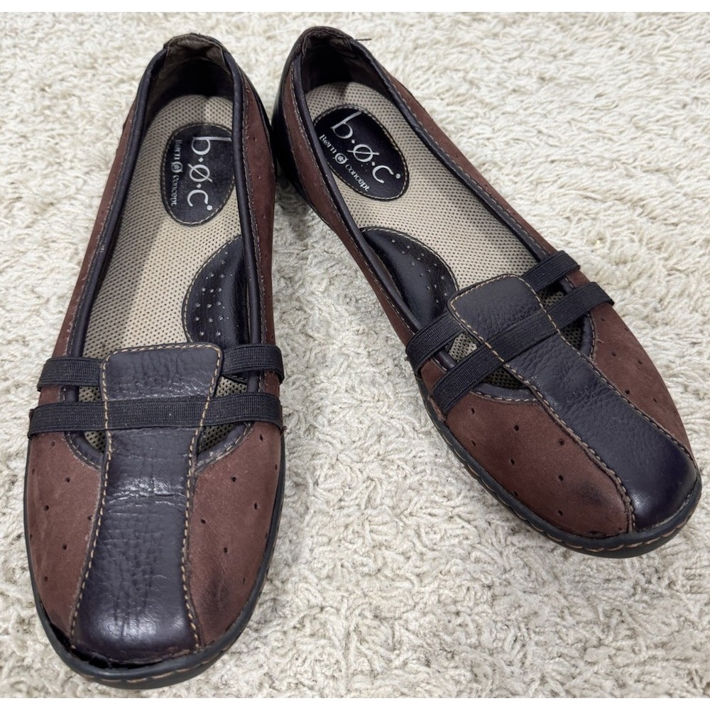 BOC Womens Maiken Slip On Mary Jane Ballet Flat Shoes Size 8 Brown Suede Comfort - Picture 2 of 12